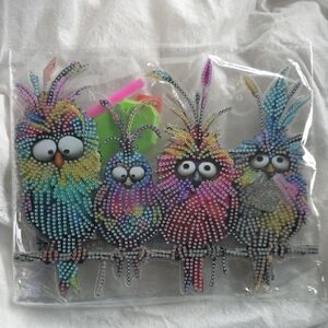 Diamond Art Colorful Beaded Bird Decor